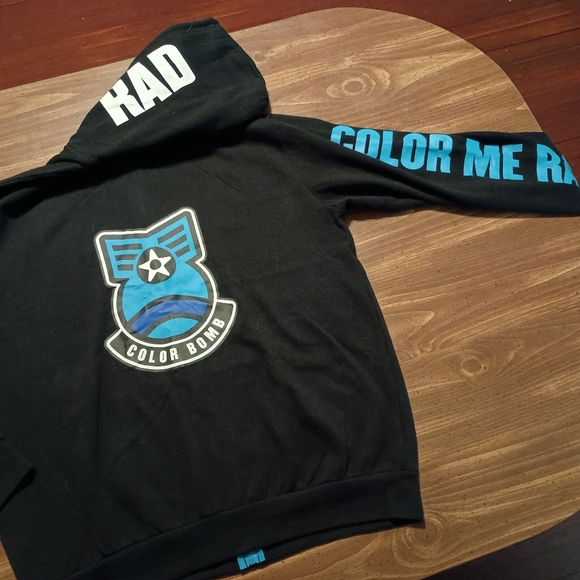 COLOR ME RAD HOODIE - XL // Zip-Up Sweater Comfy Rainbow Color Bomb Jacket - Picture 10 of 10